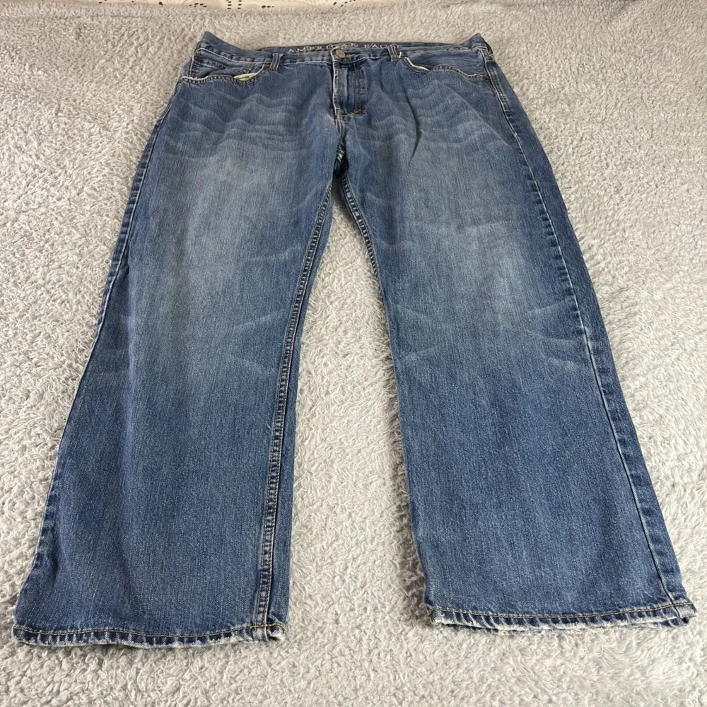 American Eagle Low Loose Mens Jeans 38x30 Medium Wash Blue Denim Relaxed Fit